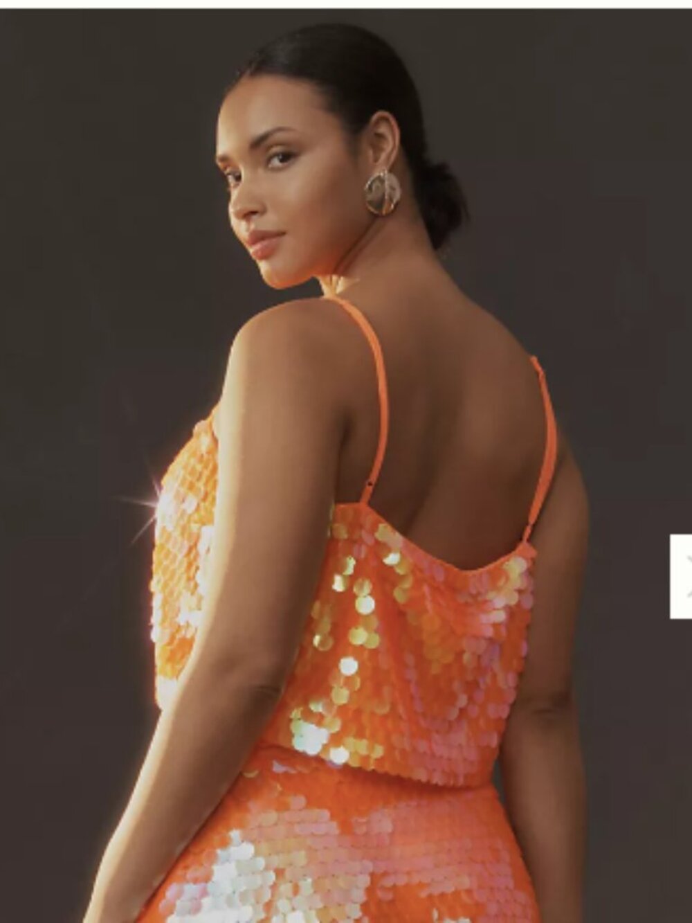 NWT Anthropologie Weddings Sequin Neon Crop Top 70s Party 3X - Picture 2 of 9